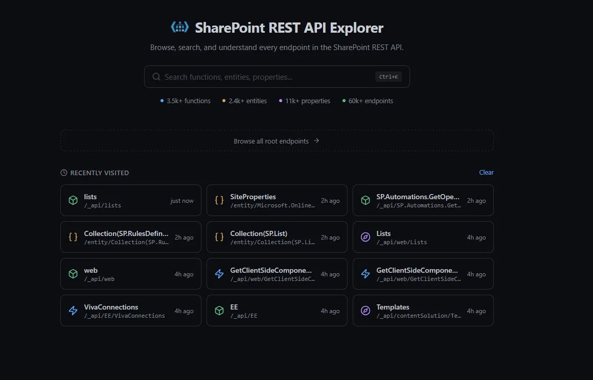 SharePoint REST API Explorer got a huge update and a completely new look